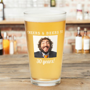 Cheers & Beers Milestone Geburtstags-Foto Keepake Glas