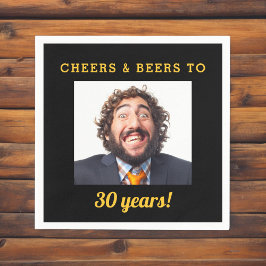 Cheers & Beers Milestone Geburtstags-Foto Keepake Serviette