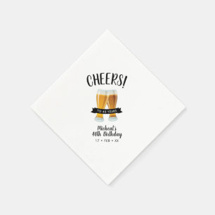 Cheers Beers Moderne 40. Geburtstagsfeier für Er Serviette