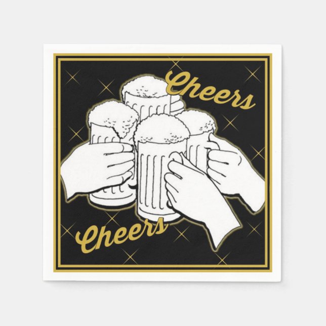 Cheers Beers Party Napkins Serviette (Vorderseite)