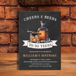 Cheers & Beers Rustikale 30. Country Geburtstagspa Einladung