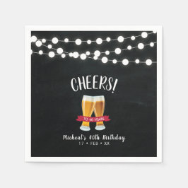 Cheers Beers | Rustikales Erwachsener 40. Geburtst Serviette