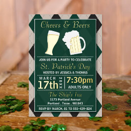 Cheers & Beers Trendy St. Patrick's Day Party Real Folieneinladung