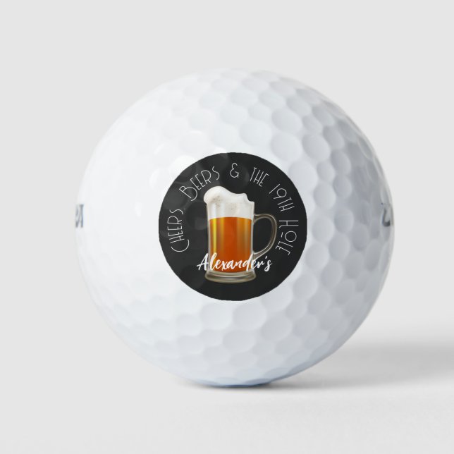 Cheers Beers und die 19. Hole Golf Balls Golfball (Vorderseite)