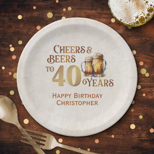 Cheers & Bers 40. Geburtstag Pappteller