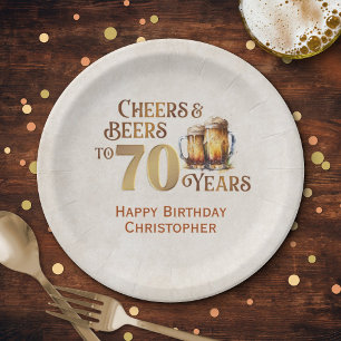 Cheers & Bers 70. Geburtstag Pappteller