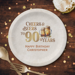 Cheers & Bers 90. Geburtstag Pappteller