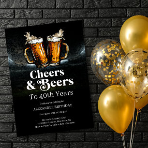 Cheers & Bers Vintag Geburtstag Einladung