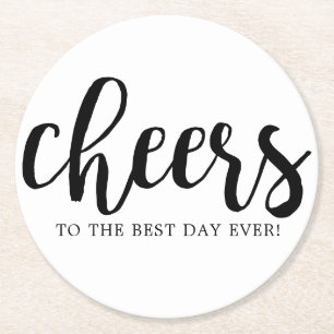Cheers Best Day Handschrift Runder Pappuntersetzer