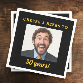 Cheers & Biere 30 Jahre altes Geburtstags-Foto Serviette
