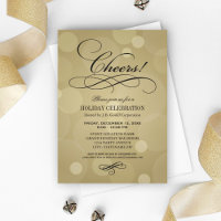 Cheers Champagne Gold Corporate Holiday Party