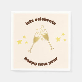 Cheers Champagner Gläser Neue Jahre Nachricht Serviette