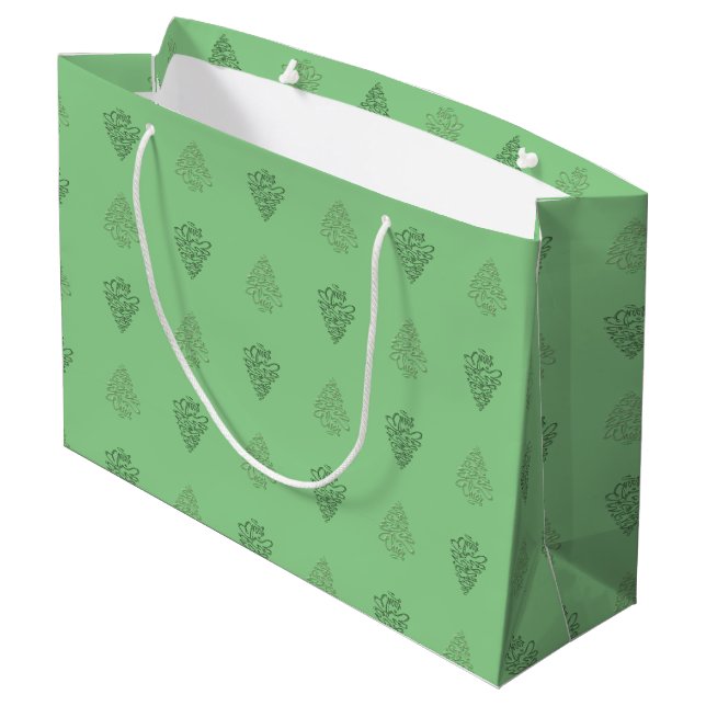 CHEERS CHRISTMAS TREES-6-GIFT BAG L GROßE GESCHENKTÜTE (Rückseite Schrägansicht)