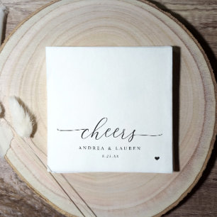 Cheers Cocktail Napkins Herz Moderne Hochzeit Serviette
