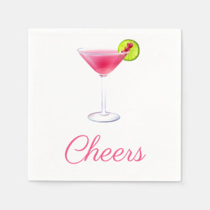 Cheers Cosmo Cocktail Serviette