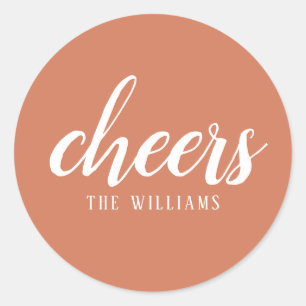 Cheers Custom Holiday Weihnachtsaufkleber oder Lab Runder Aufkleber