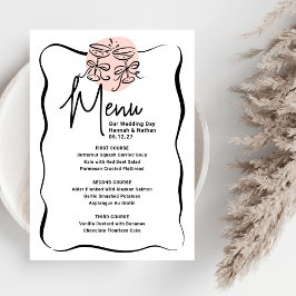 Cheers Doodle Modern Menu Wedding Ankündigung