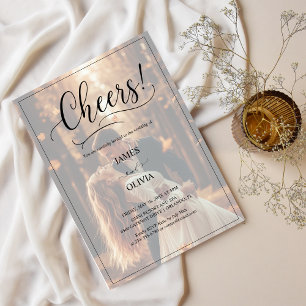 Cheers Elegant 2 Foto Romantische Waldhochzeit Einladung