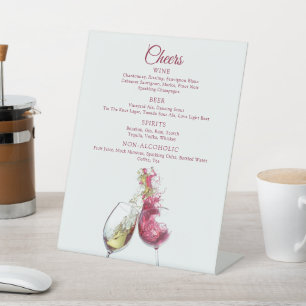 Cheers Elegante Rot-Weiß-Tanz Hochzeit Sockelschild