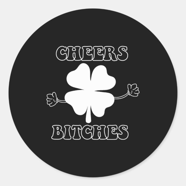 Cheers Es Lucky Clover Saint Patrick's Day Iri-shi Runder Aufkleber (Vorderseite)