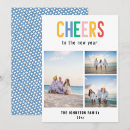 CHEERS farbiges Neujahrsfest - Foto Feiertagskarte