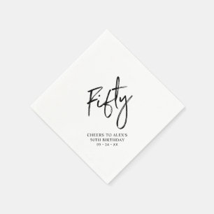 Cheers Fifty Moderne Erwachsene 50. Geburtstags Serviette