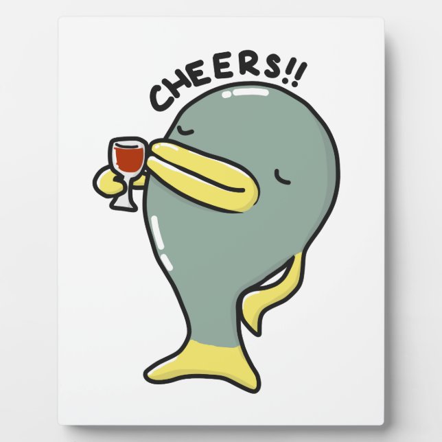 Cheers Fish Tabletop Plaque mit Easel Fotoplatte (Vorderseite)