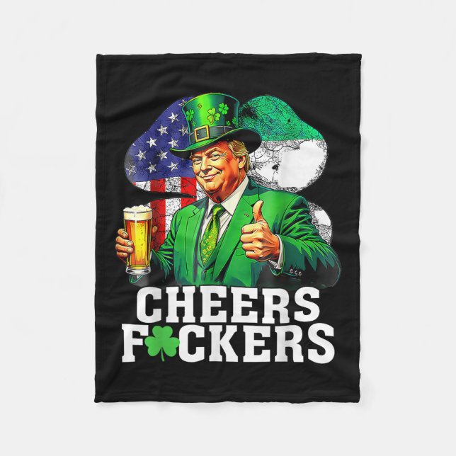 Cheers Forers St Patricks Day Funny Beer Drinks Fleecedecke (Vorderseite)