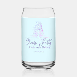 Cheers forty happy birthday cake blue purple name  dosenglas