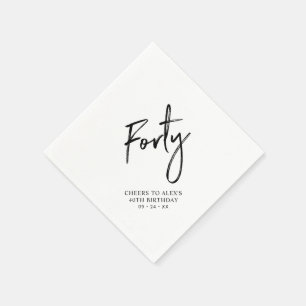 Cheers Forty Moderne Erwachsene 40. Geburtstagsf Serviette