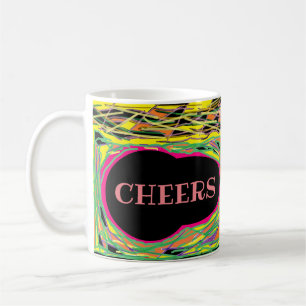Cheers fun stripey wackelige Design Pastelle trink Kaffeetasse