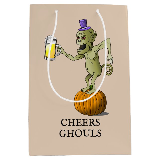 Cheers Ghouls Halloween Mittlere Geschenktüte (Vorderseite)