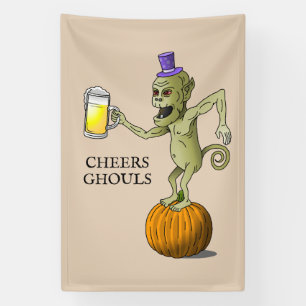 Cheers Ghouls Halloween-Party Banner