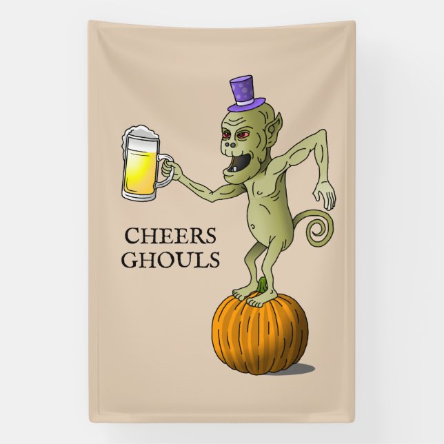 Cheers Ghouls Halloween-Party Banner (Vertikal)