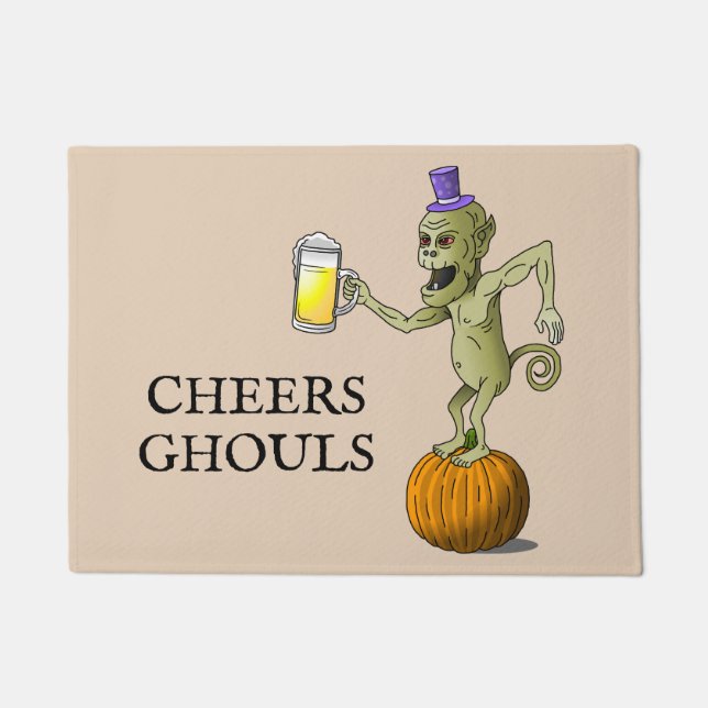 Cheers Ghouls Halloween-Party Fußmatte (Vorderseite)