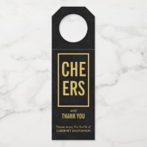 Cheers Gold auf Black Damask