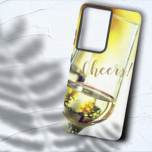 Cheers Golden Bokeh Weißwein Glas Samsung Galaxy Hülle