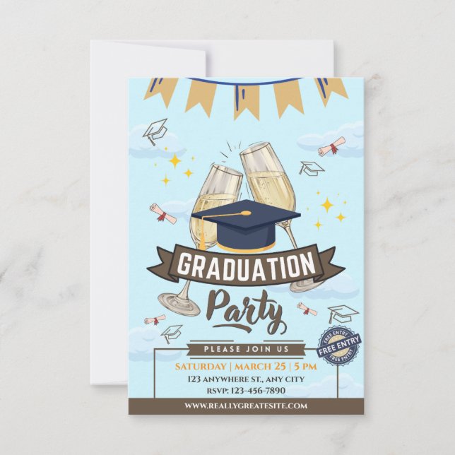 Cheers Graduation Party Class of 2026 Invitation Einladung (Vorderseite)