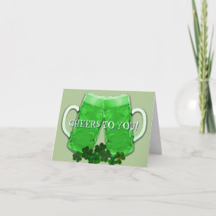 Cheers Green Beer Irish Birthday Message Karte