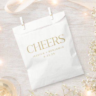 Cheers Groovy Gold Typografie Custom Wedding Geschenktütchen