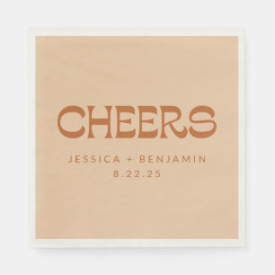 Cheers Groovy Terracotta Sand Individuellen Namens Serviette