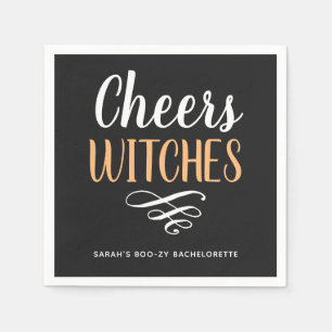 Cheers Hexches Bachelorette Halloween-Party Serviette