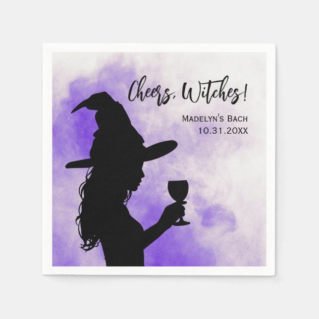 Cheers Hexen Halloween Junggeselinnen-Abschied Serviette (Vorderseite)