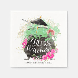Cheers Hexes Cocktail Halloween Brautparty Serviette