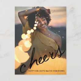 Cheers Holiday Modernes einfaches Foto Feiertagspostkarte