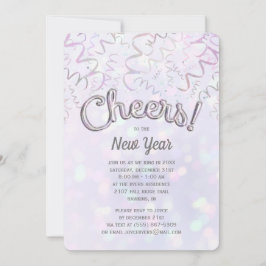 Cheers Iridescent Bokeh Silvester Einladung