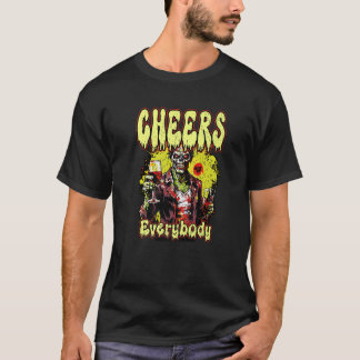 CHEERS JEDER JEMAND lustiges Party Zombie mit Halb T-Shirt