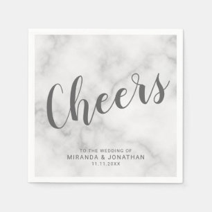 'Cheers' Klasse Elegant Marmorhochzeit Serviette