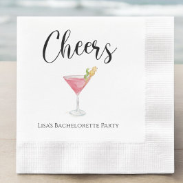 Cheers Kosmopolitischer Junggeselinnen-Abschied Serviette