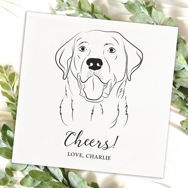 Cheers Labrador Retriever Personalisierte Hundehun Serviette (Von Creator hochgeladen)